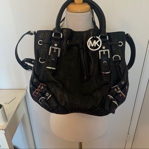 Michael Kors Mila Drawstring Leather Buckle Bag